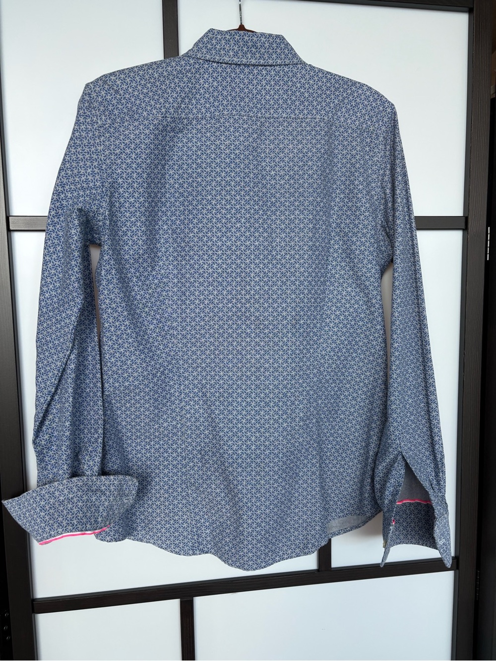 Banana Republic NWT Blue Print Oxford Shirt 100% Cotton Button Front Size M - Picture 5 of 12